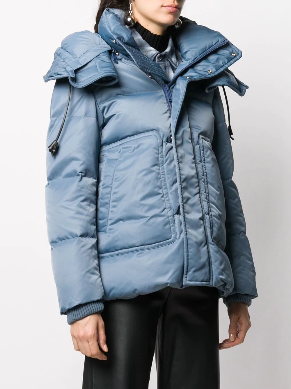 side pockets zipped puffer jacket - 3