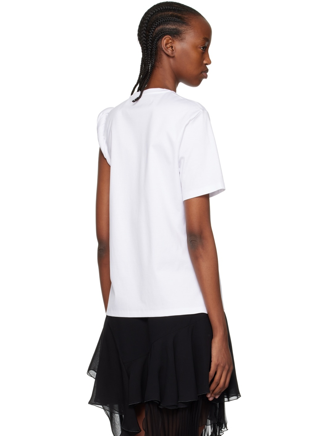 White 'Goddess' Rolled T-Shirt - 3