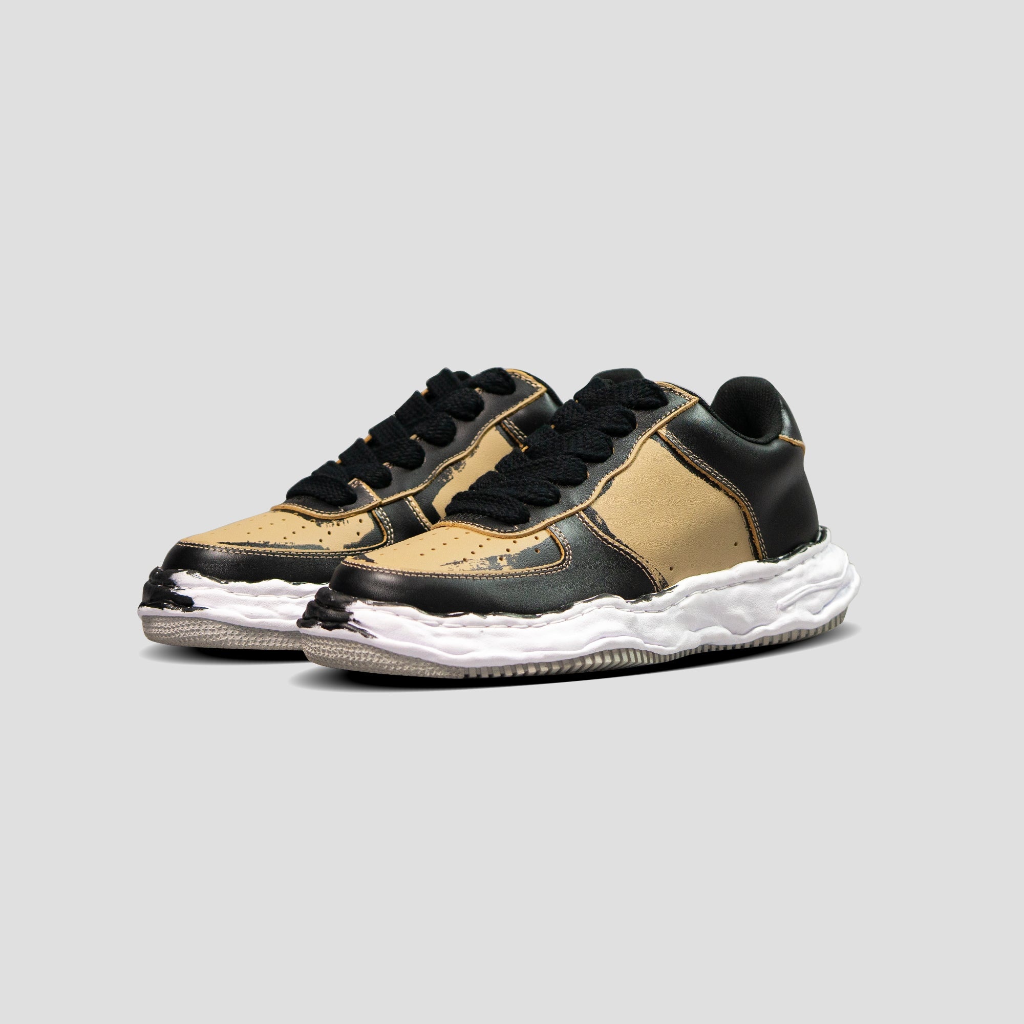 WAYNE OG SOLE LOW-TOP PAINTED LEATHER SNEAKERS - 2