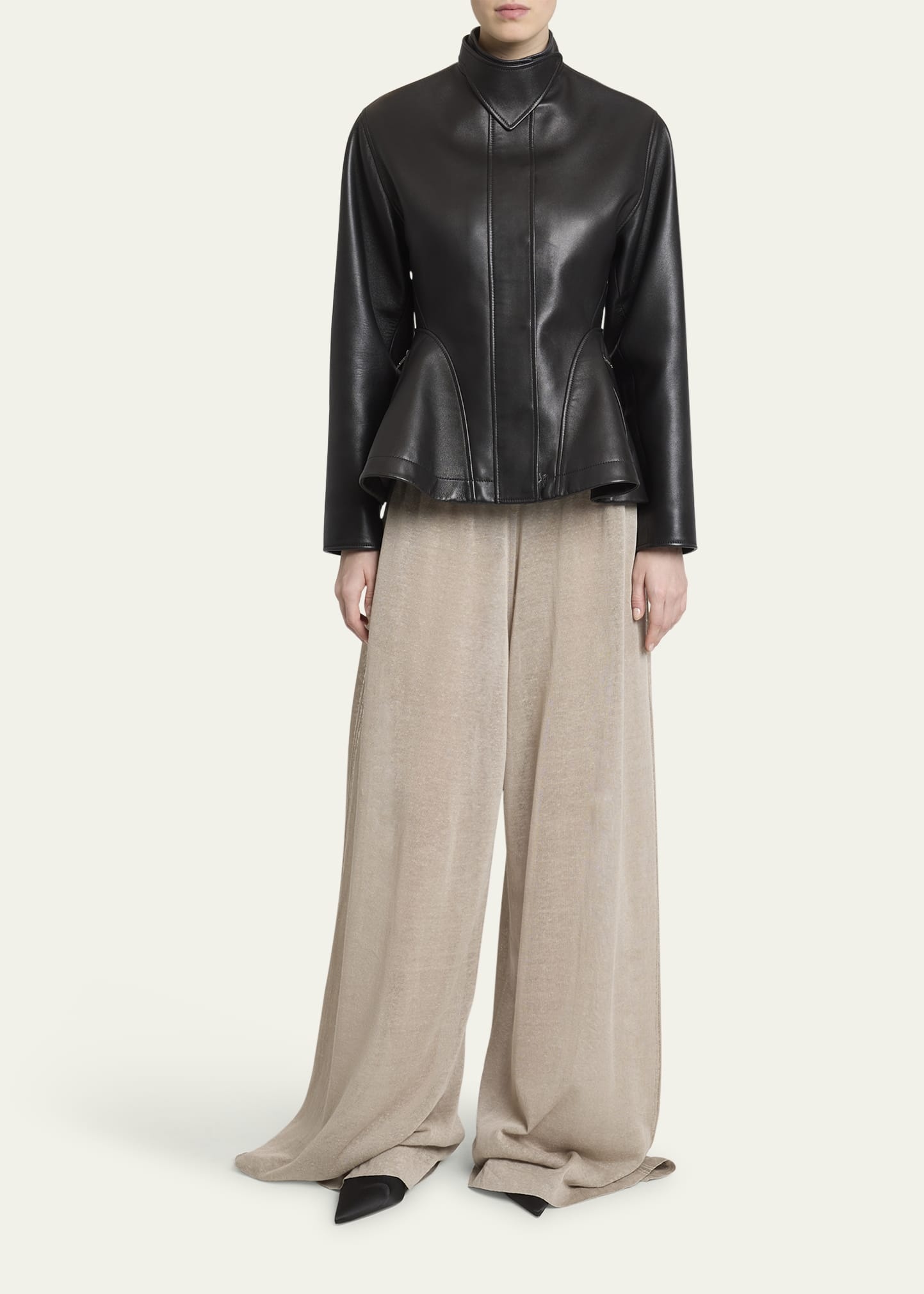 Flowy Silk Linen Knit Pants - 2