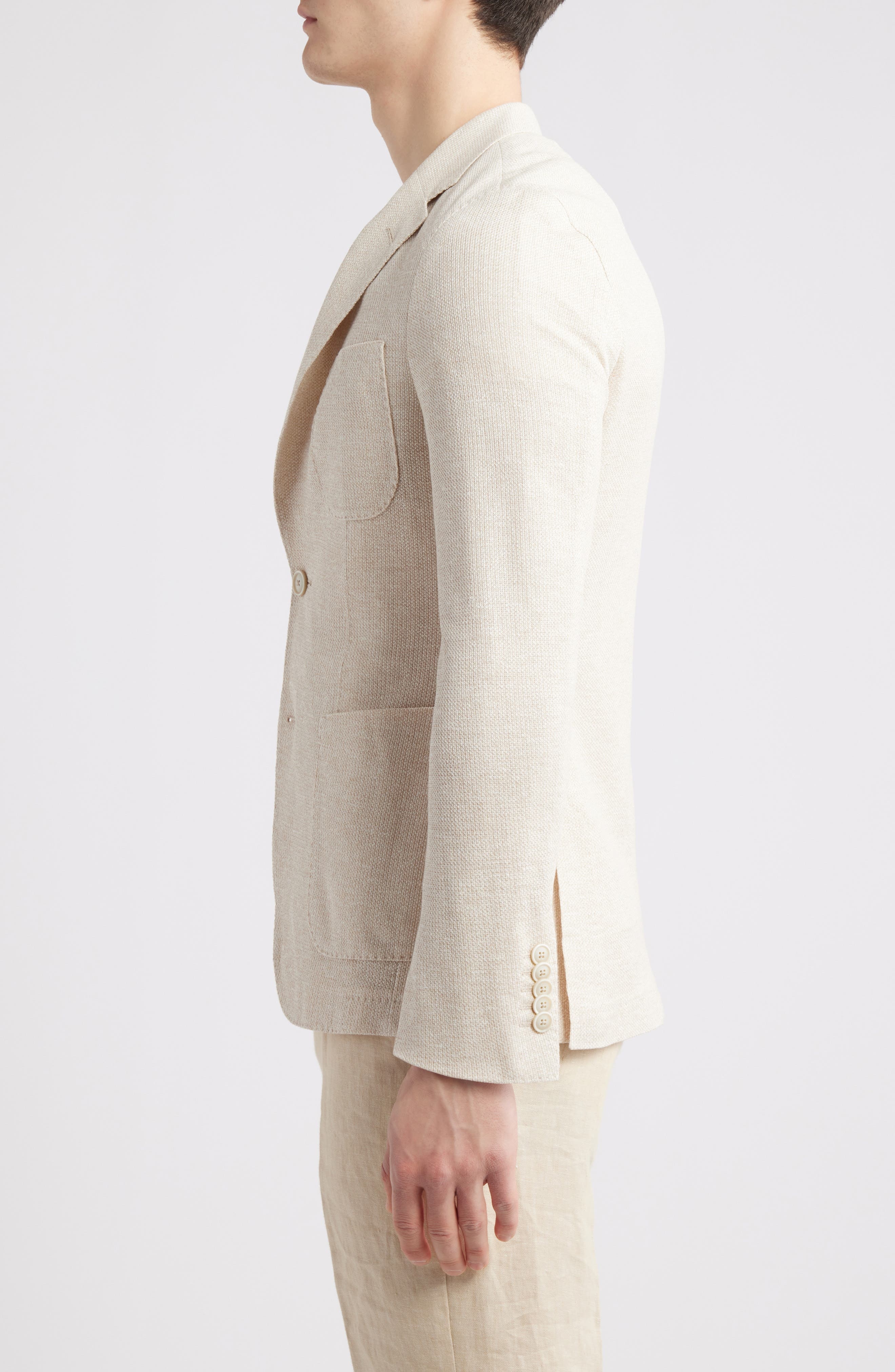 BOSS Heston Linen & Cotton Sport Coat in Open White at Nordstrom - 3