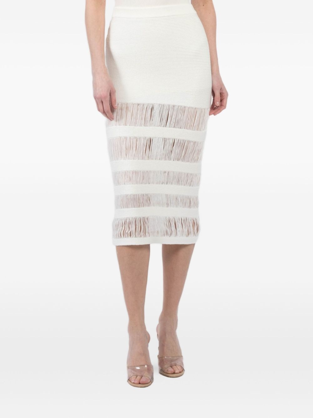 fringe-detailing skirt - 4