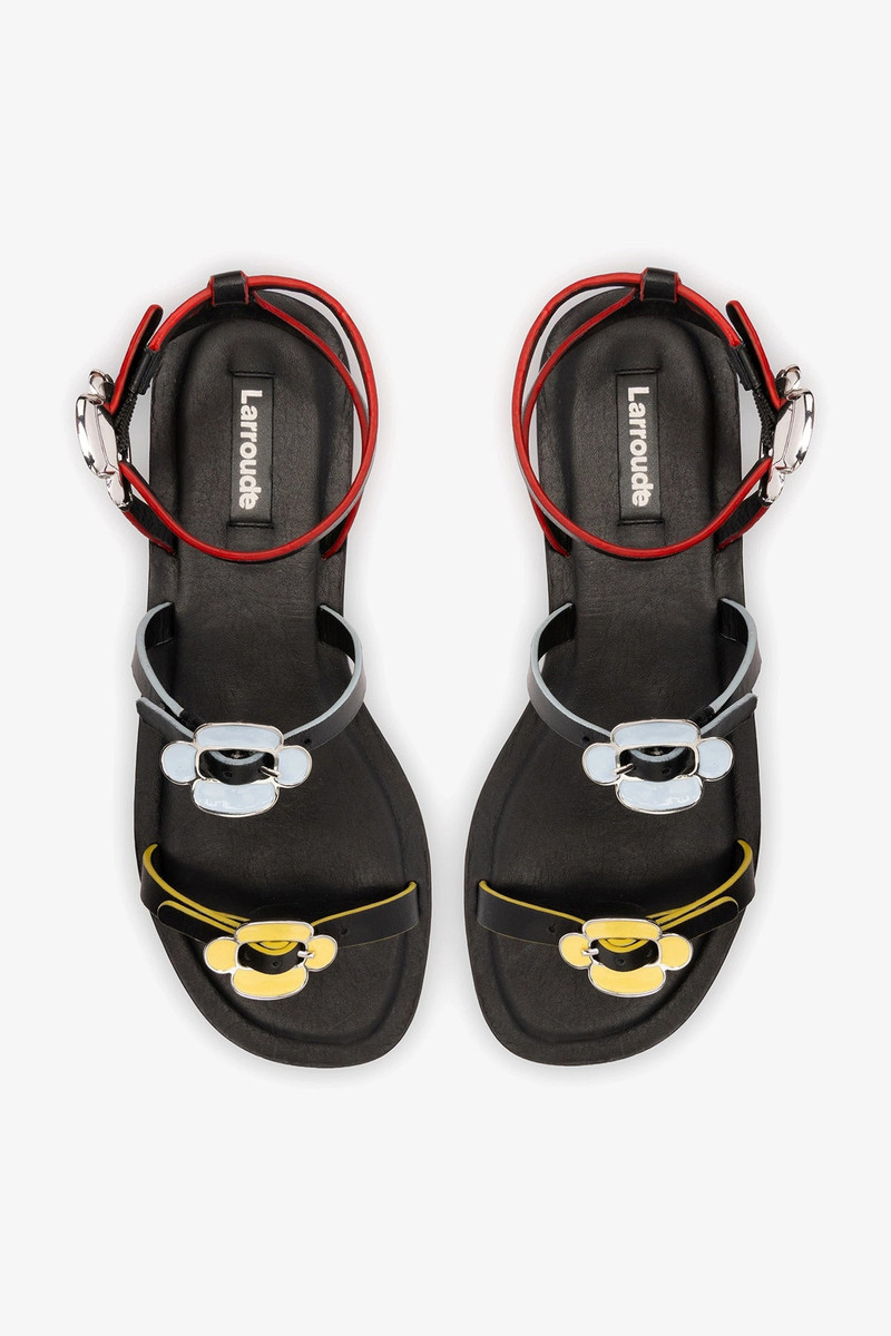 Tinx Flat Sandal In Black Leather 6