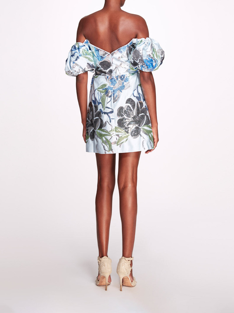 Marchesa DUCHESS DEGRADE MINI DRESS outlook