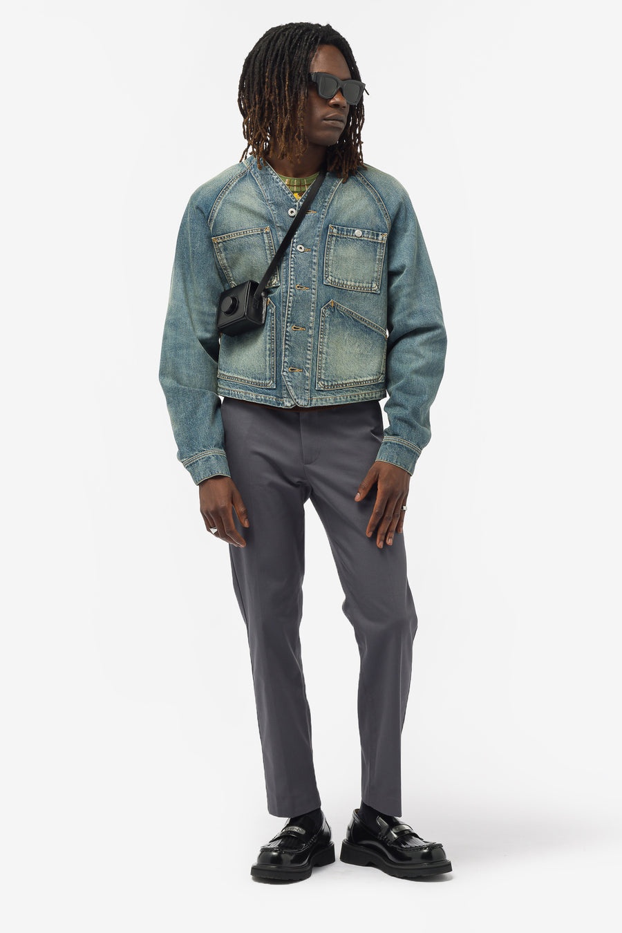 KENZO Stone Bleach Workwear Jacket in Blue | notreshop