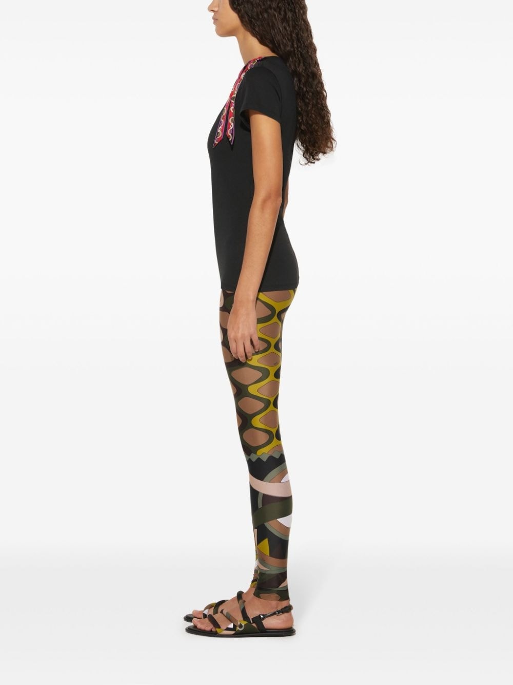 Iride-print ribbon T-shirt - 3