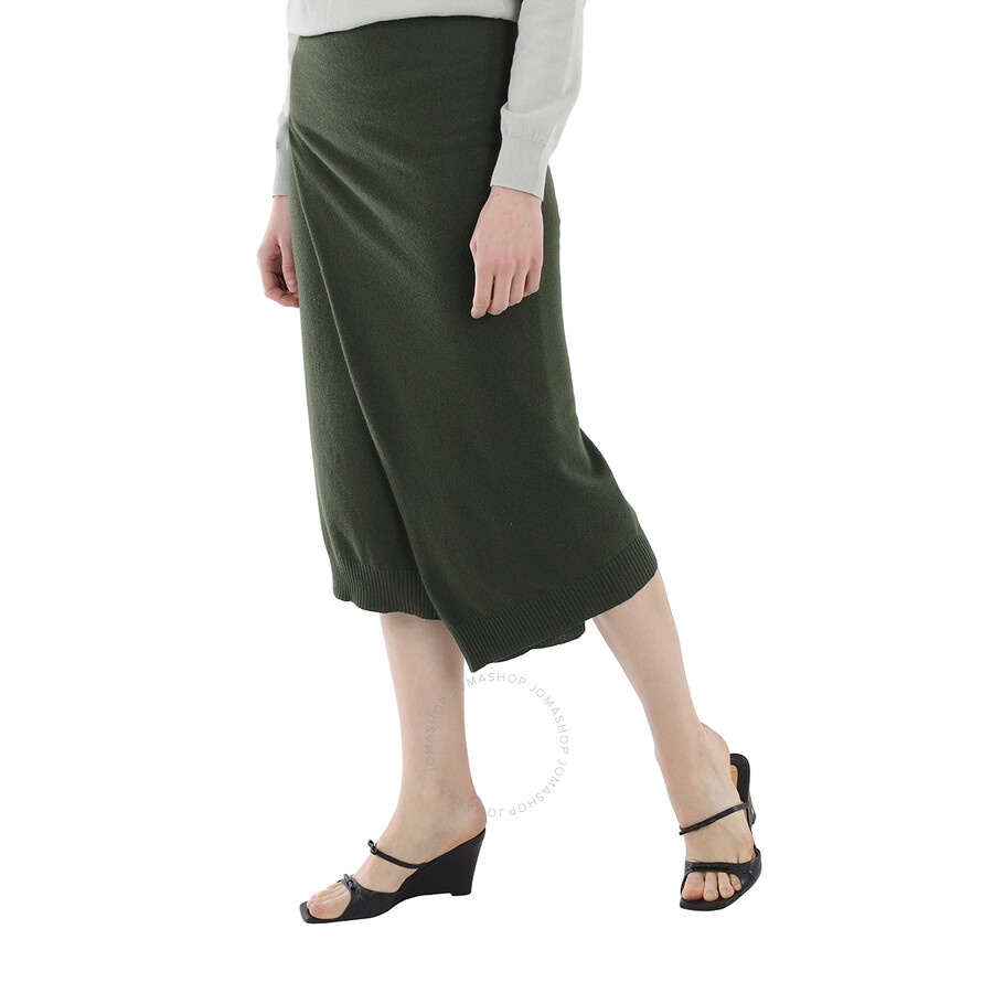 Kenzo Ladies Dark Khaki Merino Wool Wrap Skirt - 5