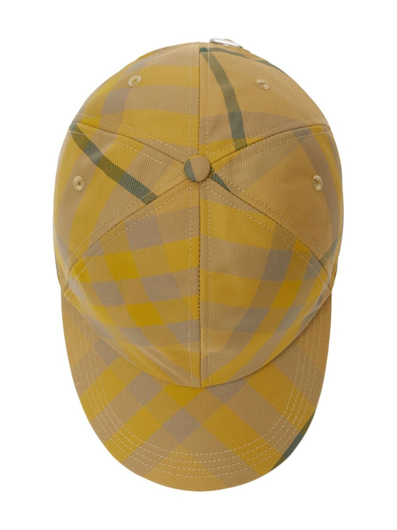 check-pattern cotton cap 3