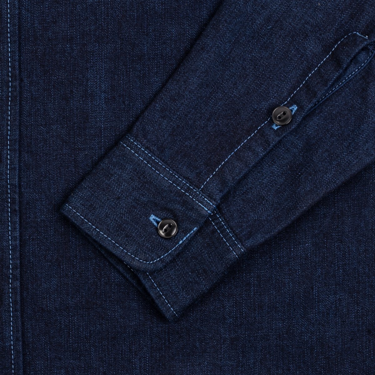 IHSH-353-BLU 10oz Selvedge Denim Work Shirt - Indigo Overdyed Blue - 11
