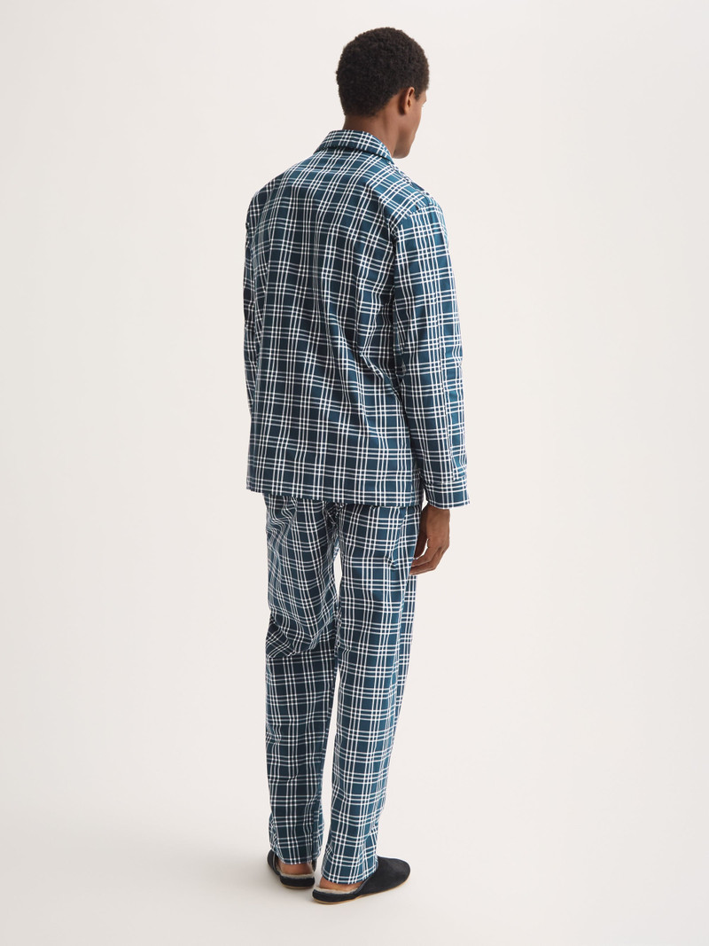 Barker Cotton Pajamas French Blue & White Check 3