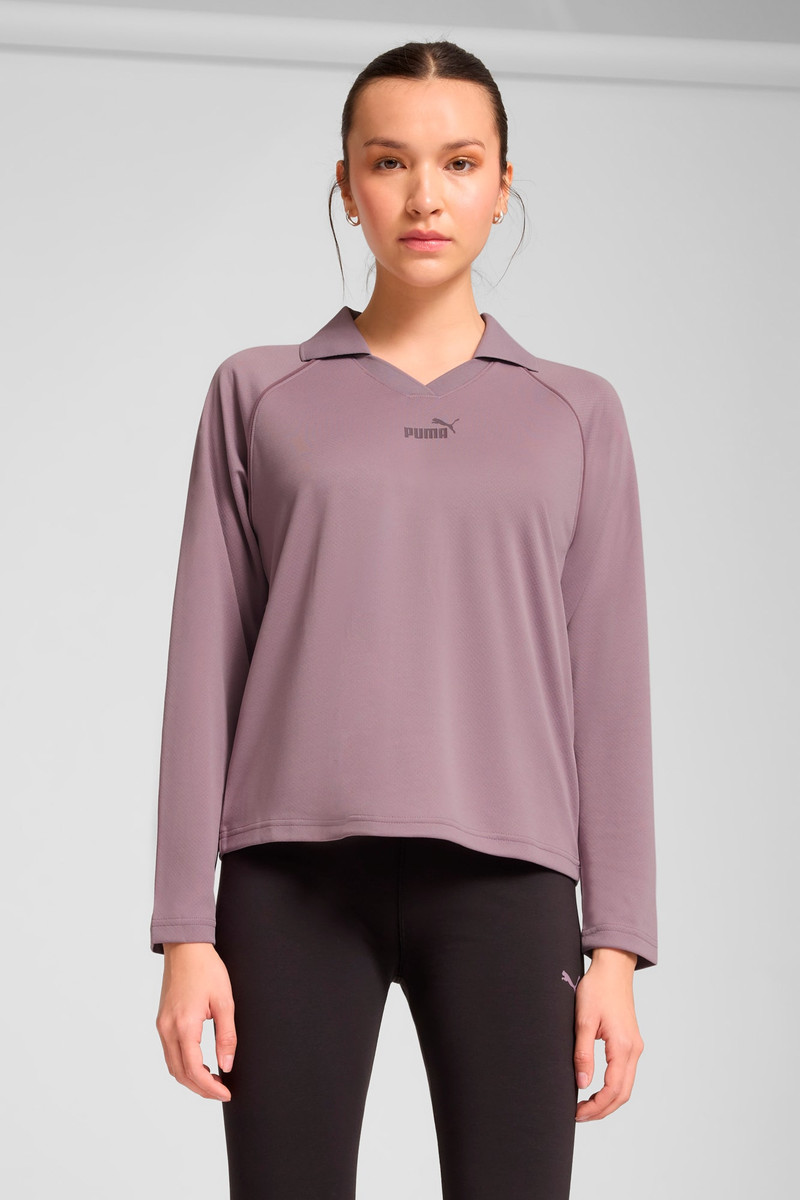 PUMA PUMA Essentials Animal Print Women's Long Sleeve Polo Shirt outlook
