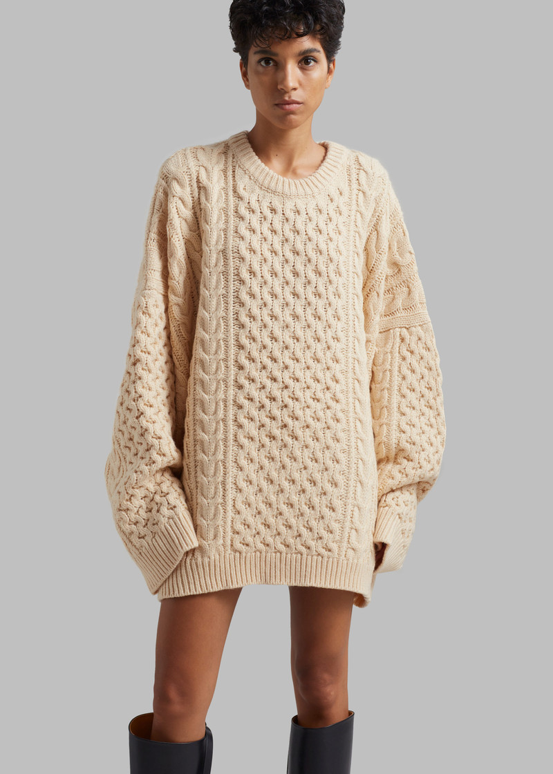 Pailey Braided Sweater - Cream 3