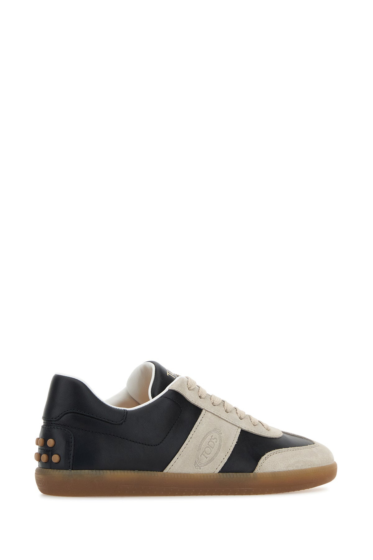 Two-tone leather and suede sneakers - 3