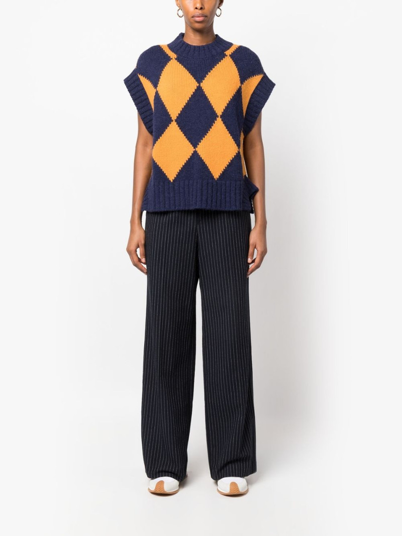 La DoubleJ argyle intarsia-knit vest outlook