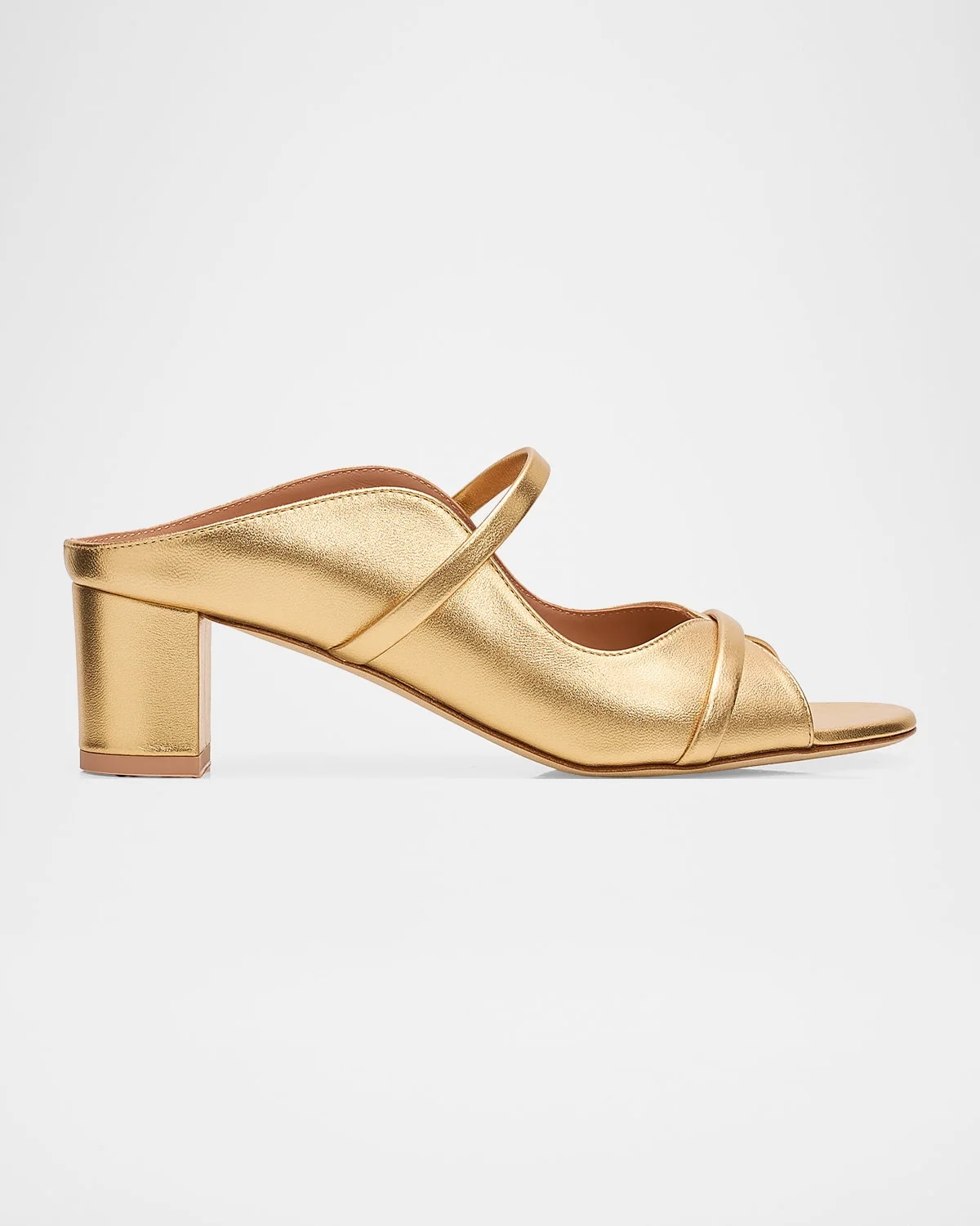 45mm Norah Metallic Leather Mule Sandals - 1