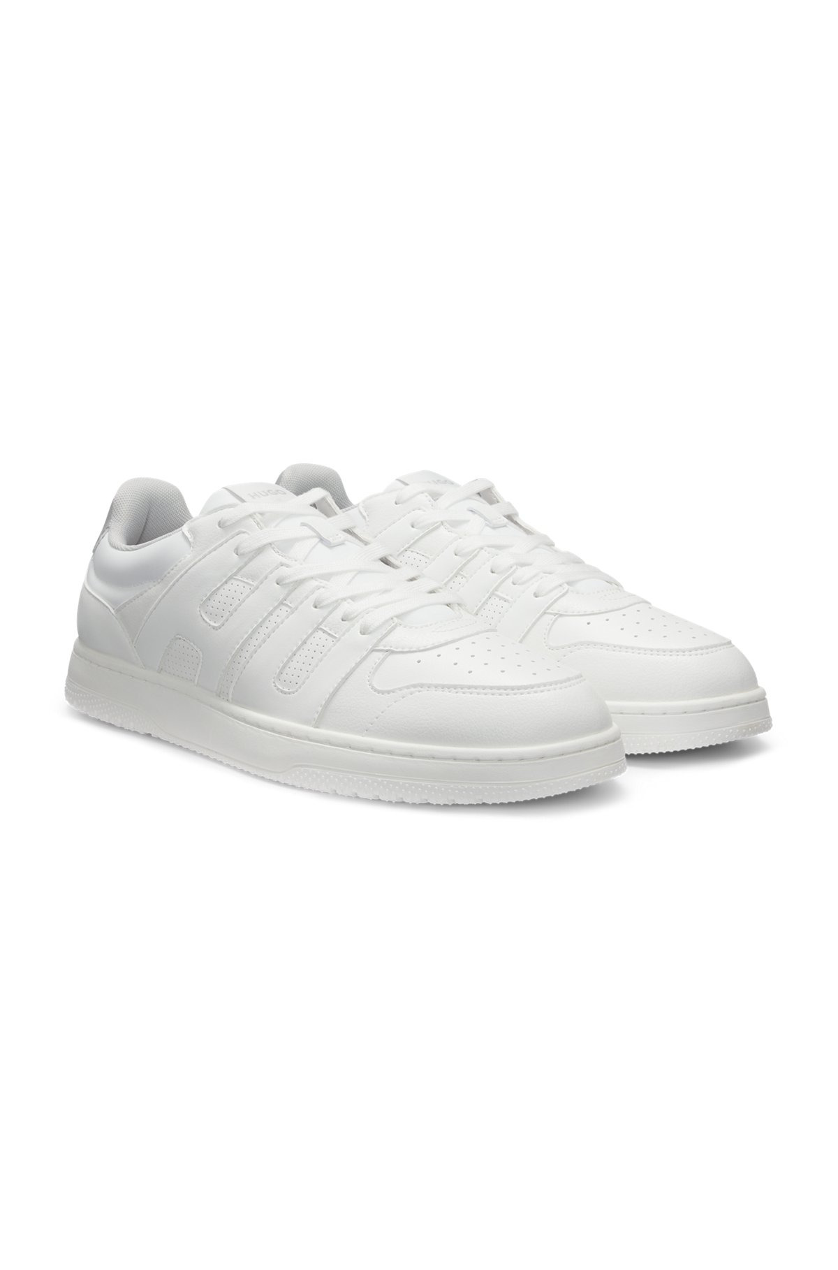 FAUX-LEATHER TRAINERS WITH LOGO UPPERS - 2