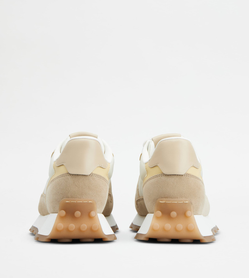 Tod's SNEAKERS IN SUEDE AND FABRIC - BEIGE, WHITE, YELLOW outlook