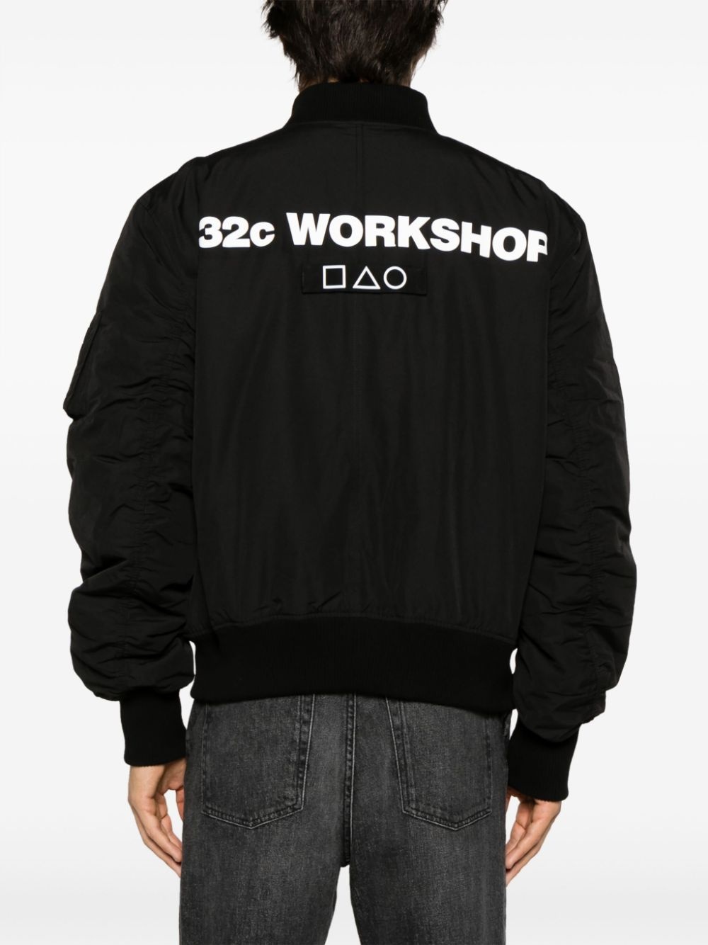 logo-print zip-up bomber jacket - 4