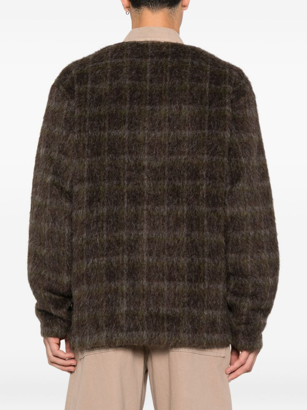 checked cardigan - 4