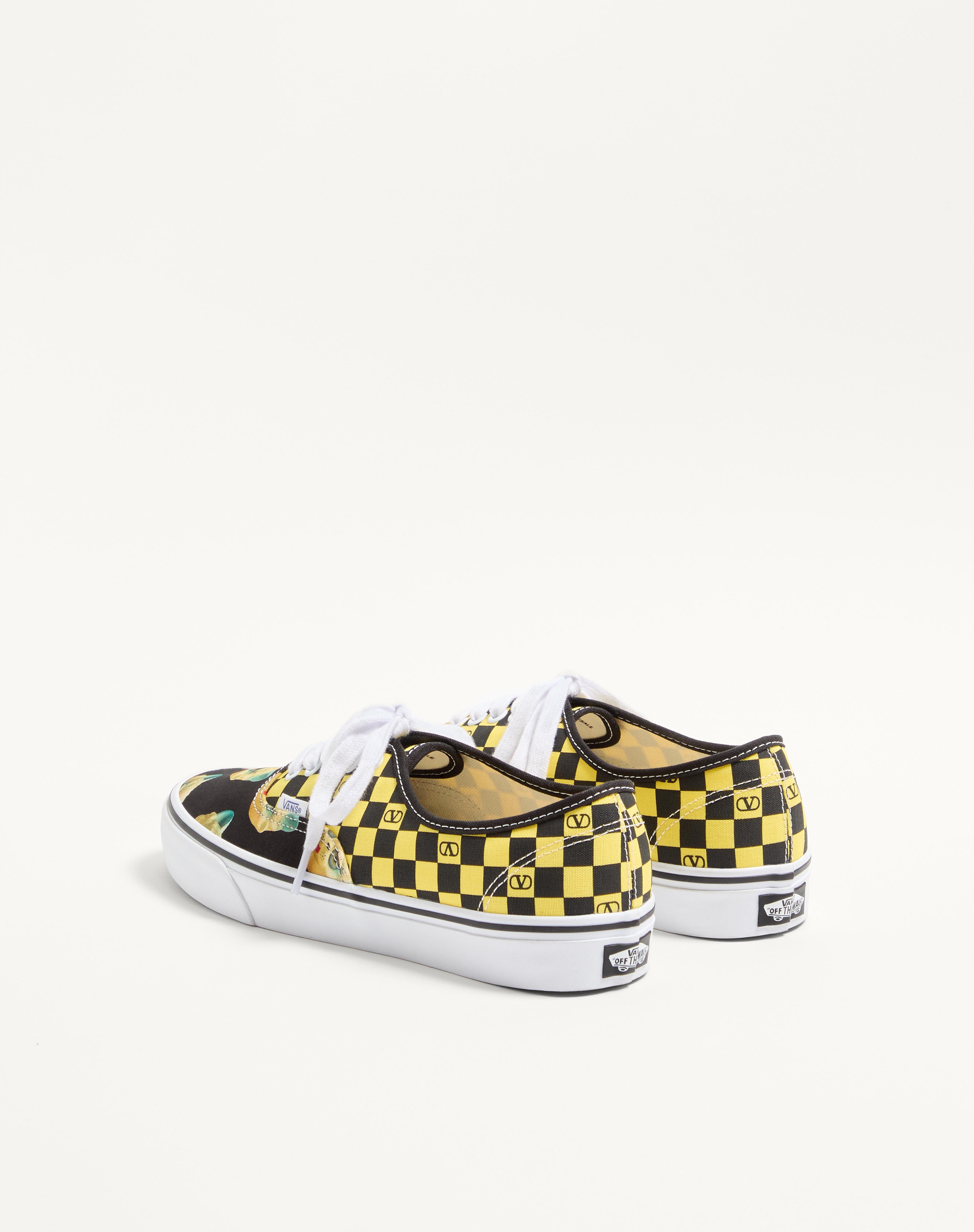 VALENTINO GARAVANI AND VANS LOW-TOP FABRIC TRAINER WITH VLOGO CHECKERBOARD PRINT AND LE CHAT DE LA M - 6