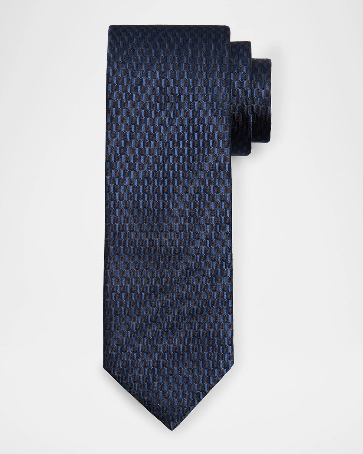 Men's Multi-Geometric Jacquard Silk Tie - 1