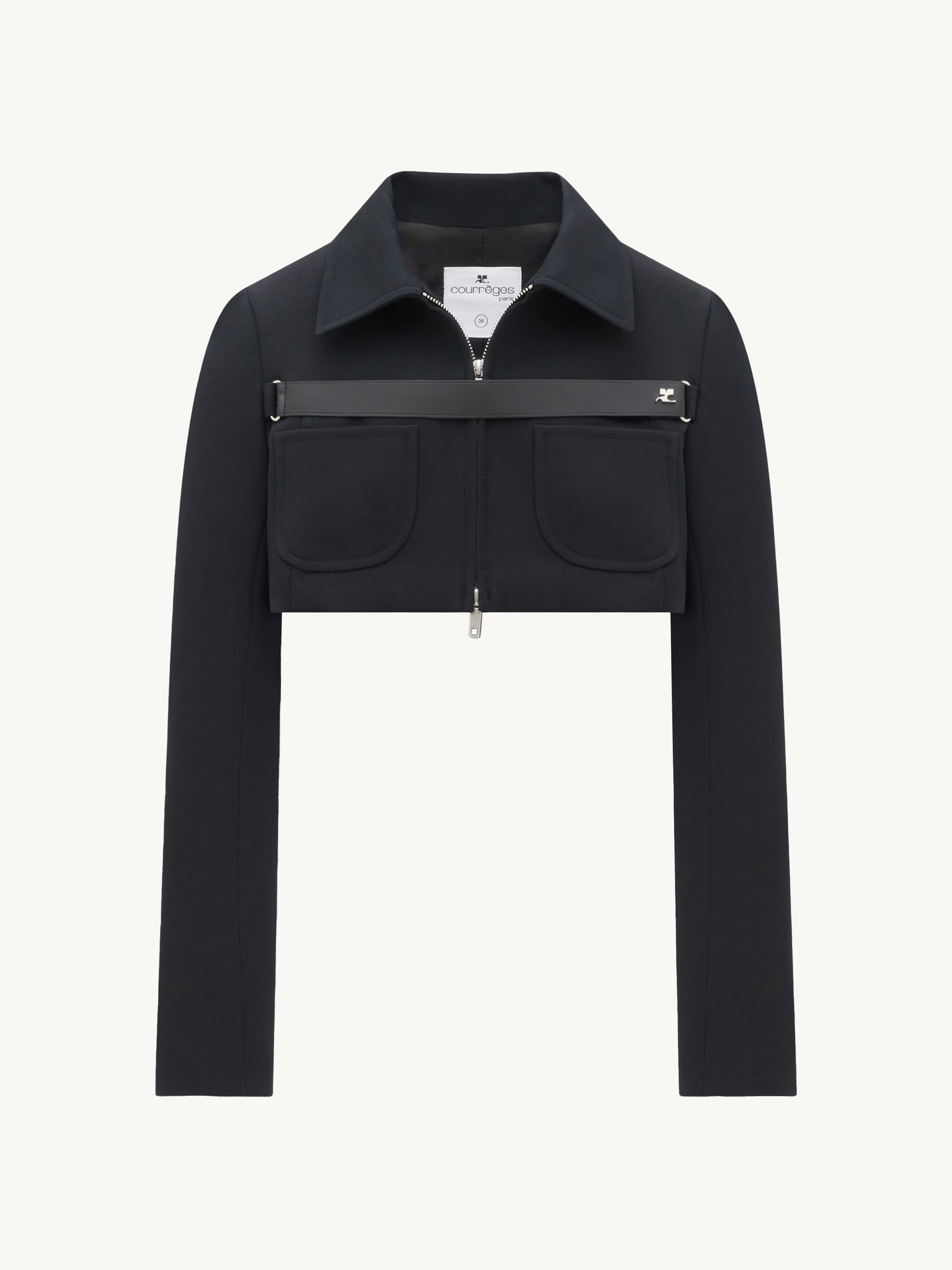 TWILL STRAP CROP JACKET - 1
