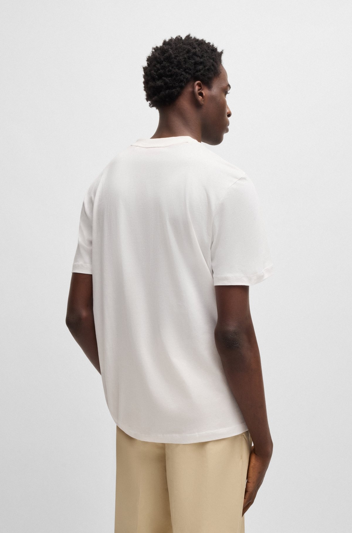 COTTON-JERSEY T-SHIRT WITH GEOMETRIC LOGO EMBROIDERY - 5
