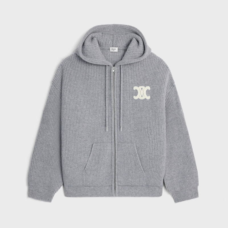hooded cardigan IN RIBBED WOOL 1