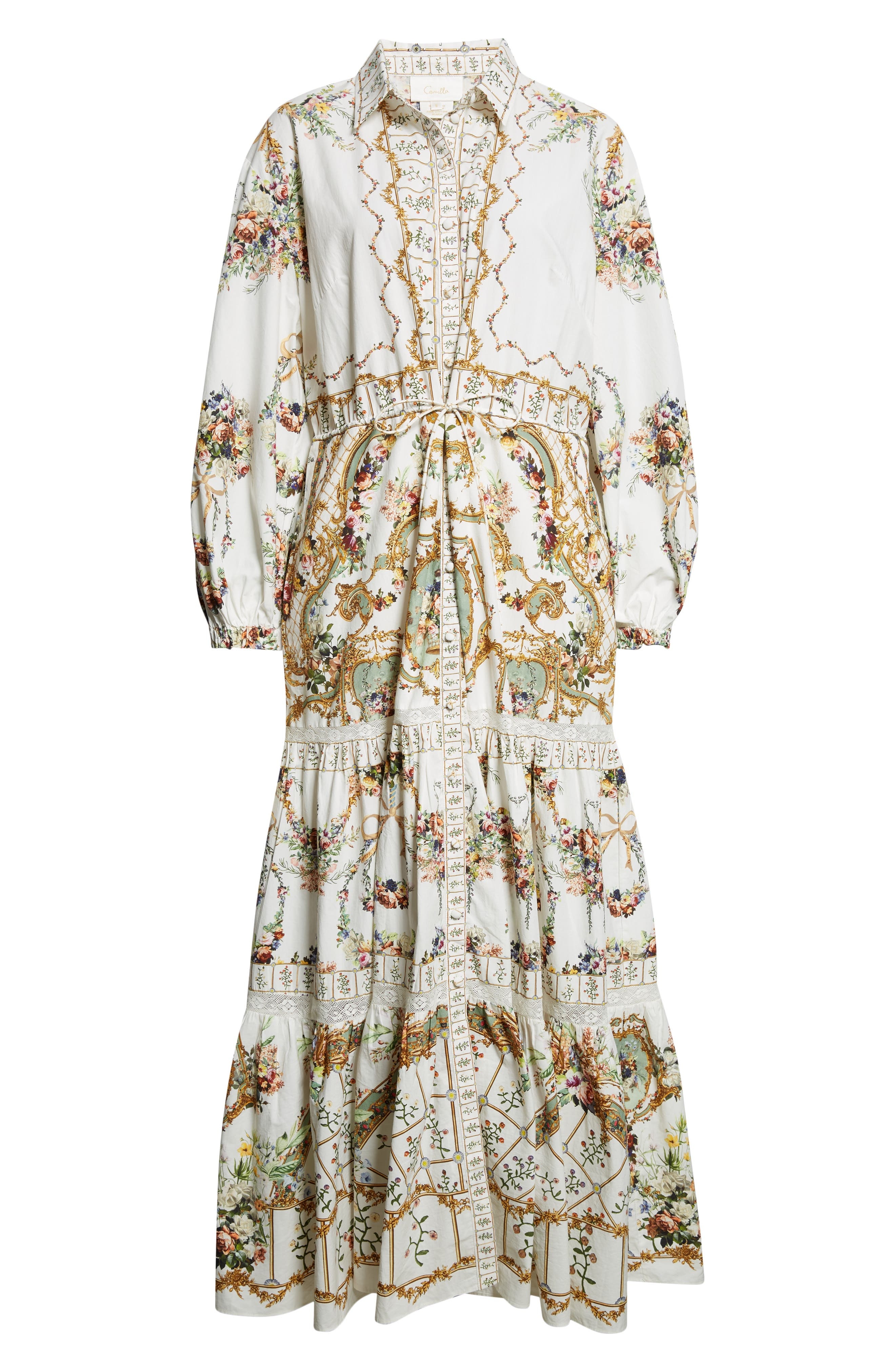 Camilla Dressing Room Drama Tiered Long Sleeve Poplin Shirtdress at Nordstrom - 5
