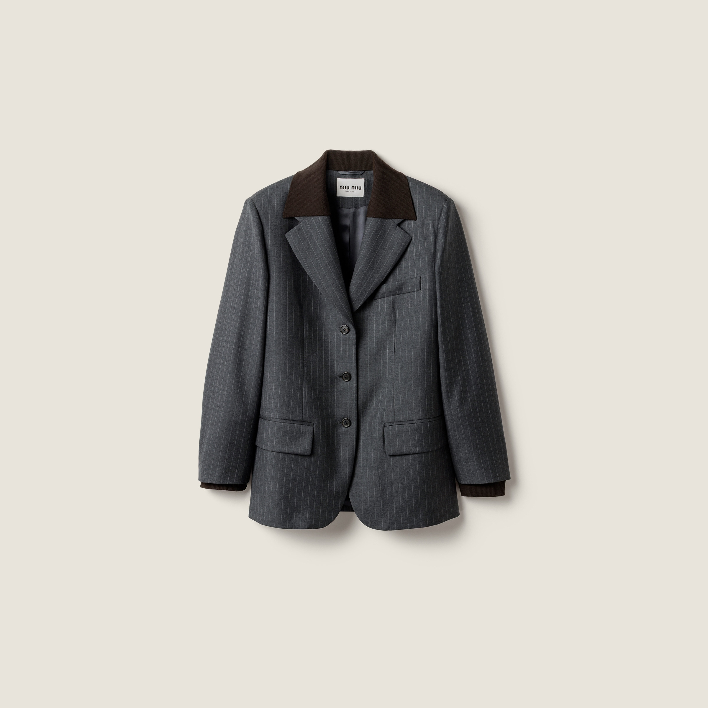 Single-breasted pinstripe jacket - 1