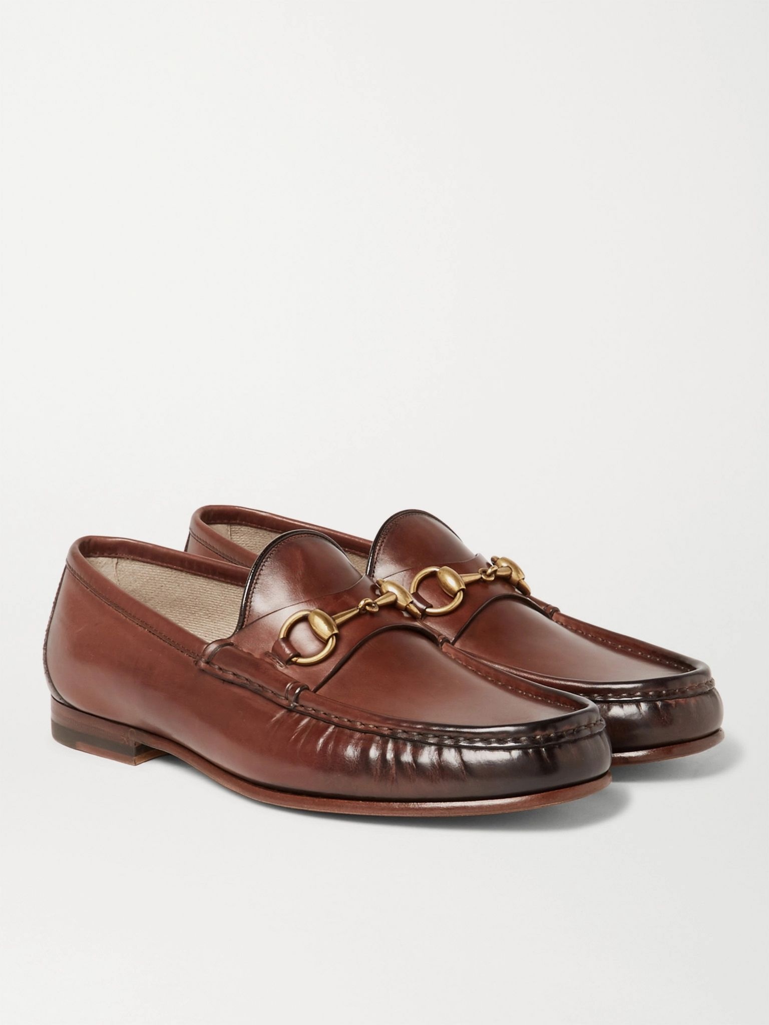 Roos Horsebit Burnished-Leather Loafers - 4