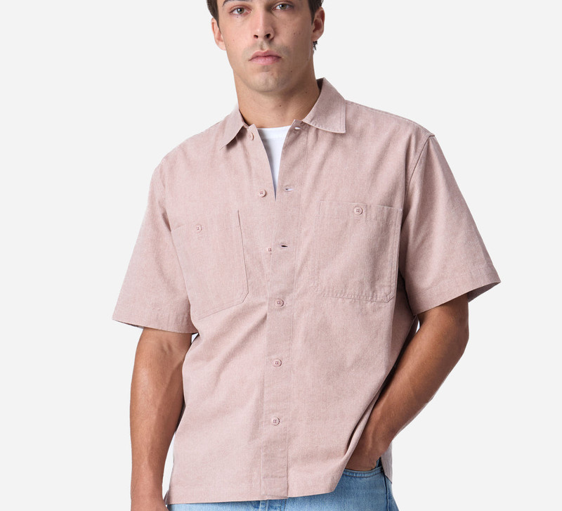 3sixteen Short Sleeve Workshirt - Blush Twill outlook