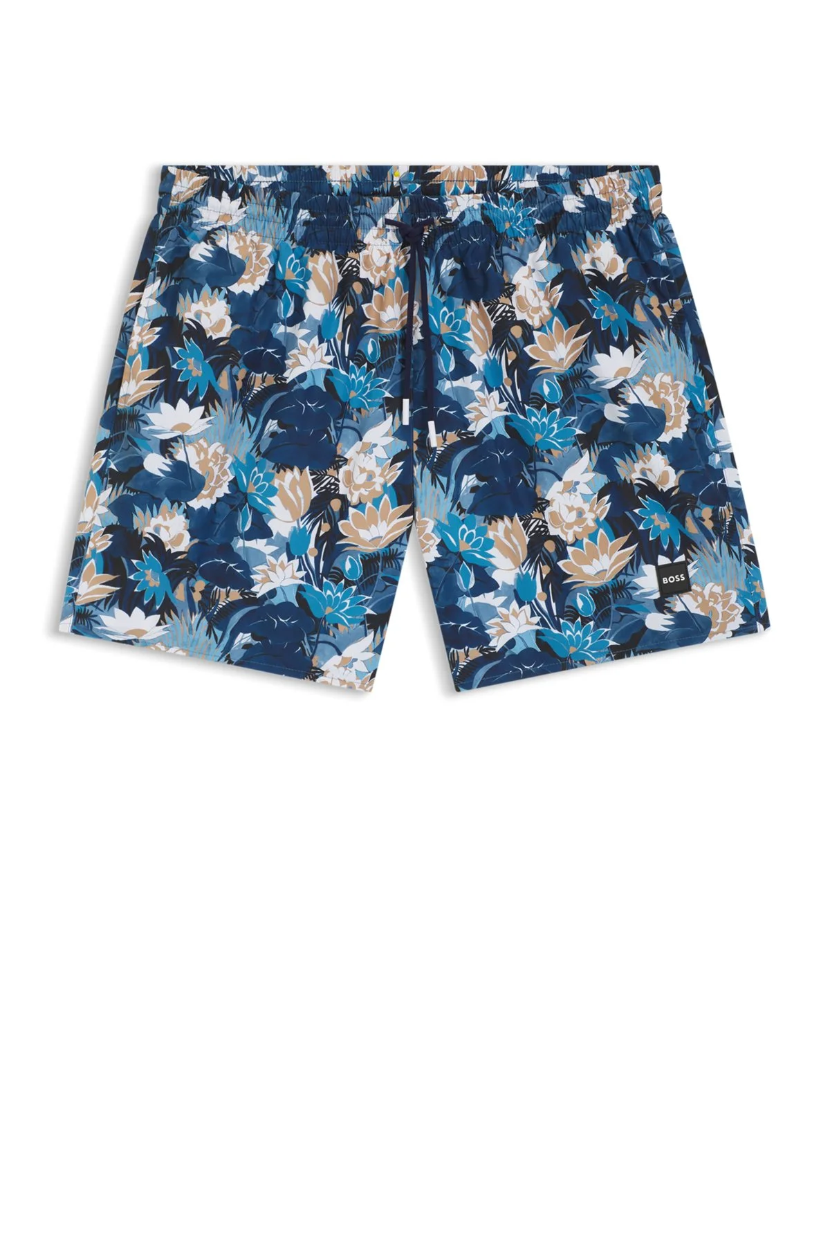 QUICK-DRY SWIM SHORTS WITH ALL-OVER PRINT - 1