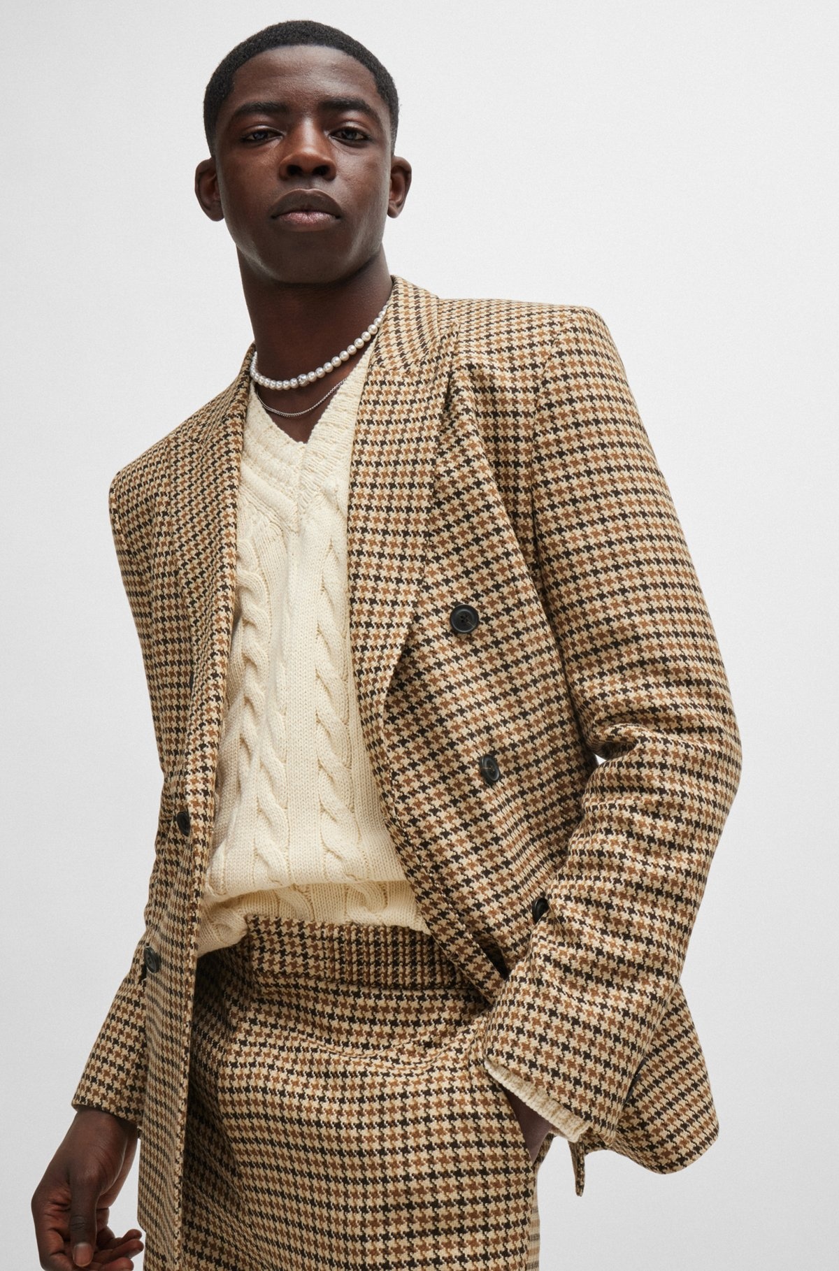 EXTRA-SLIM-FIT JACKET IN HOUNDSTOOTH STRETCH MATERIAL - 6