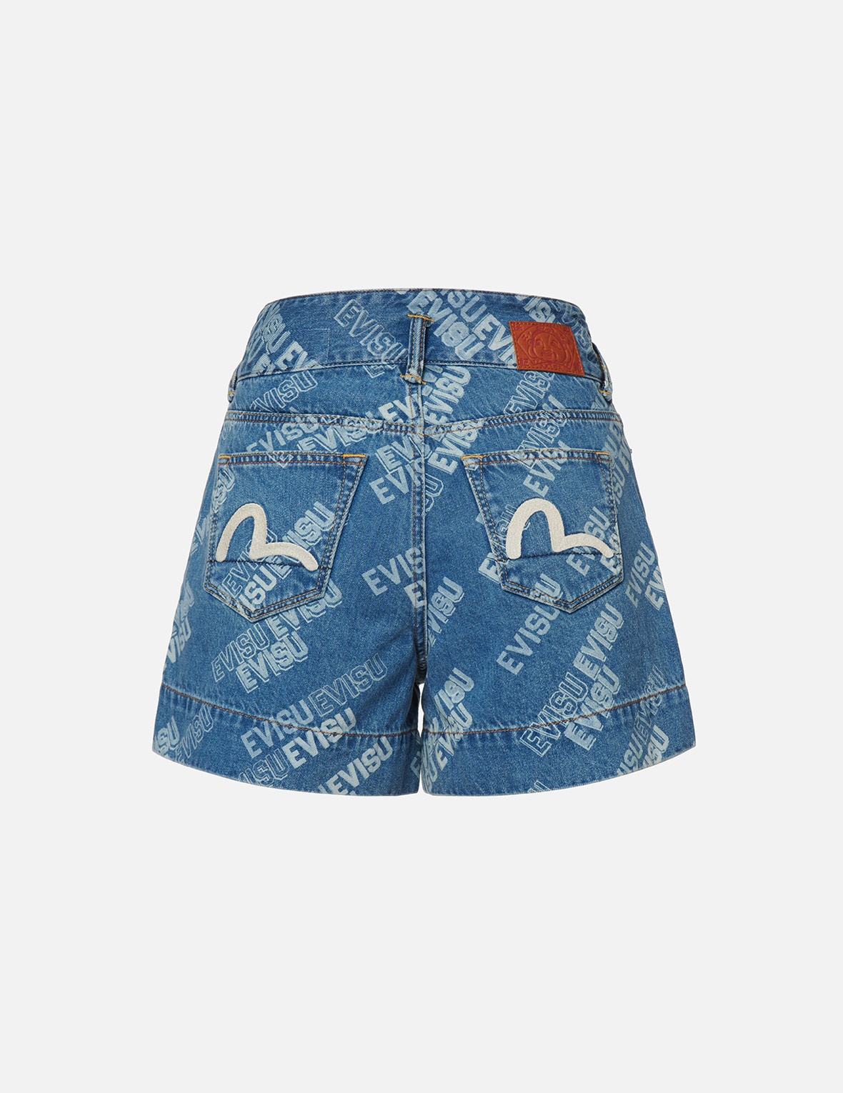 ALLOVER LOGO DISCHARGED PRINT DENIM SHORTS - 2