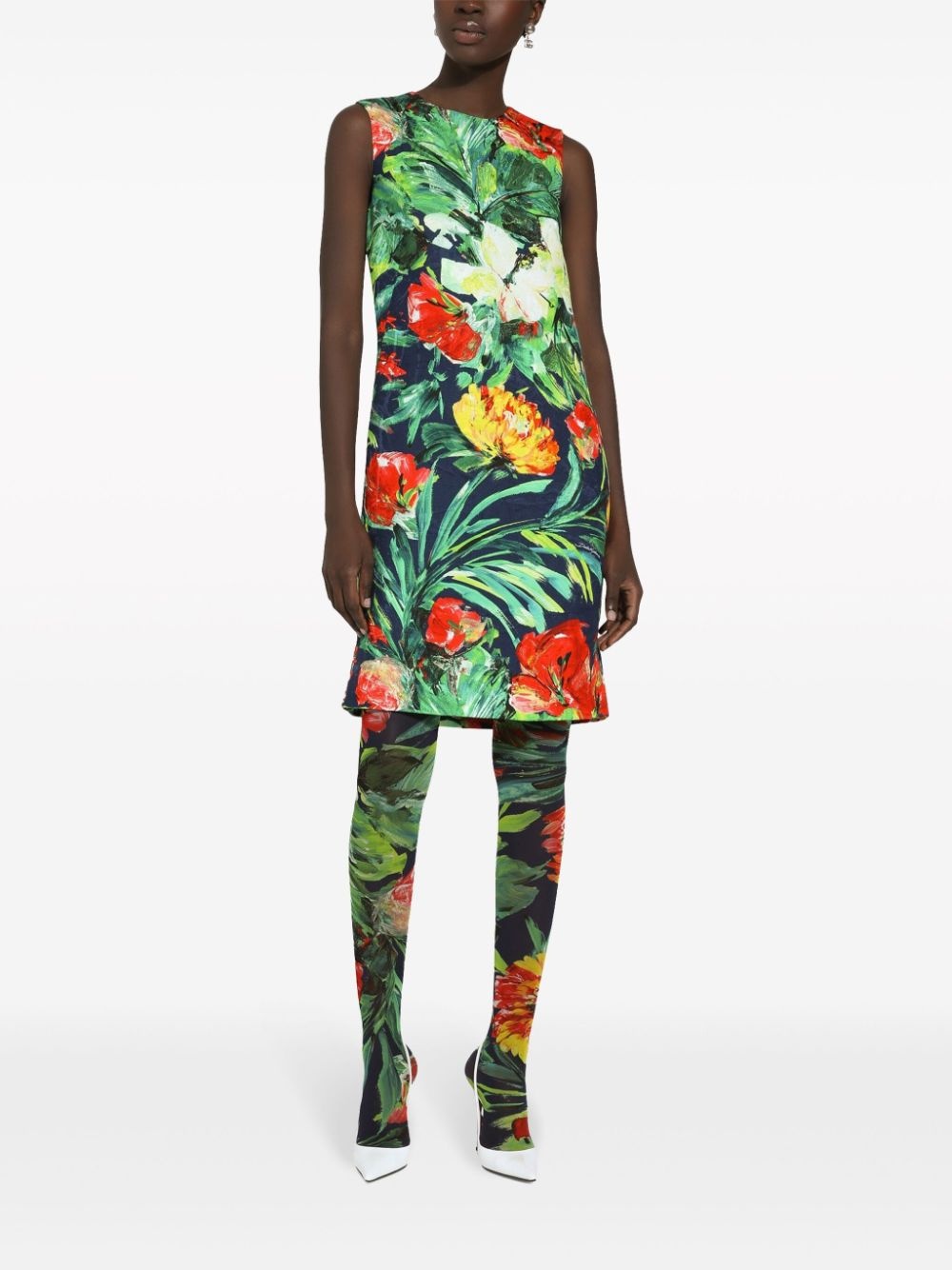 Bloom-print midi dress - 3