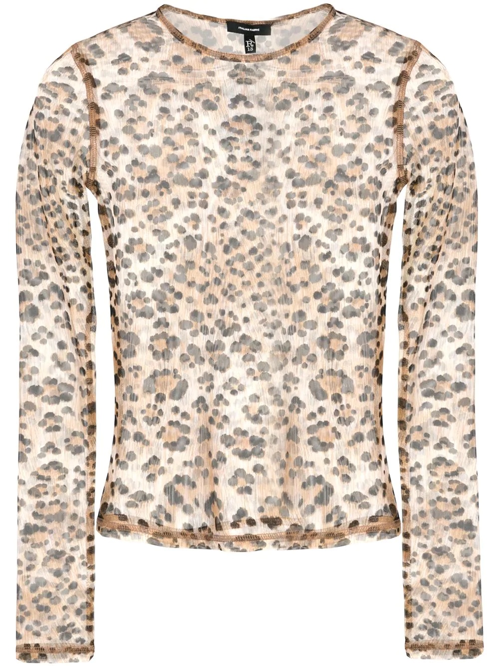 sheer leopard print top - 1