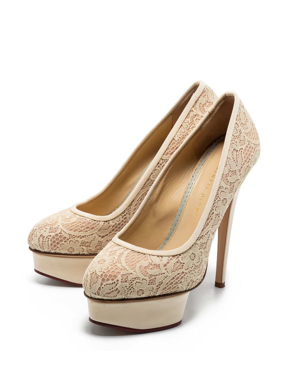 145mm lace-embellished pumps - 2