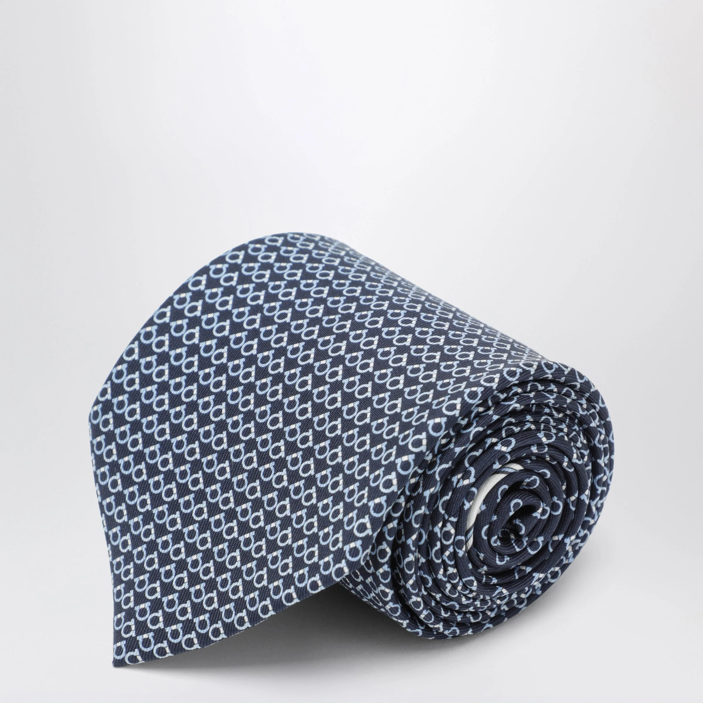 Navy blue Gancini Square silk tie - 1