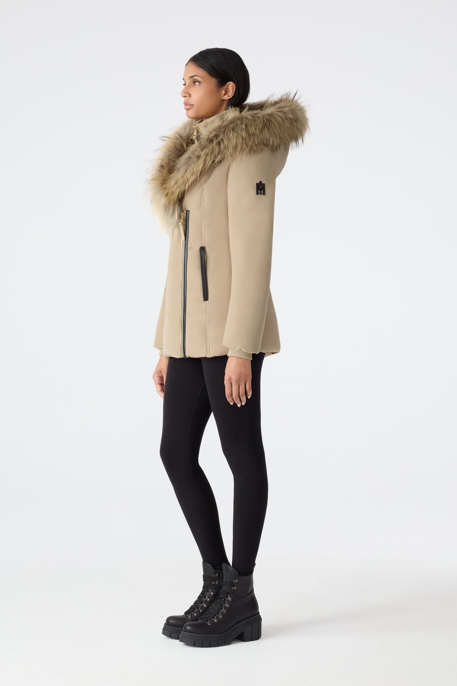 ADALI down coat with natural fur Signature Mackage Collar - 3