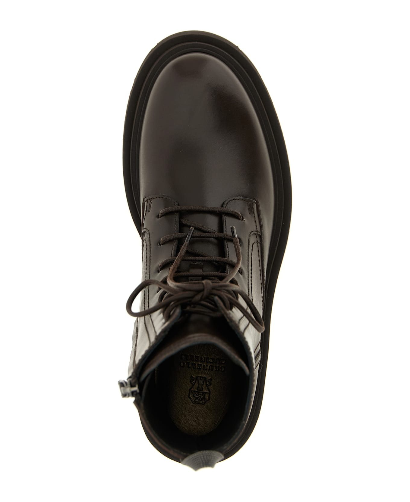 'shiny Loop Detail' Combat Boots - 4