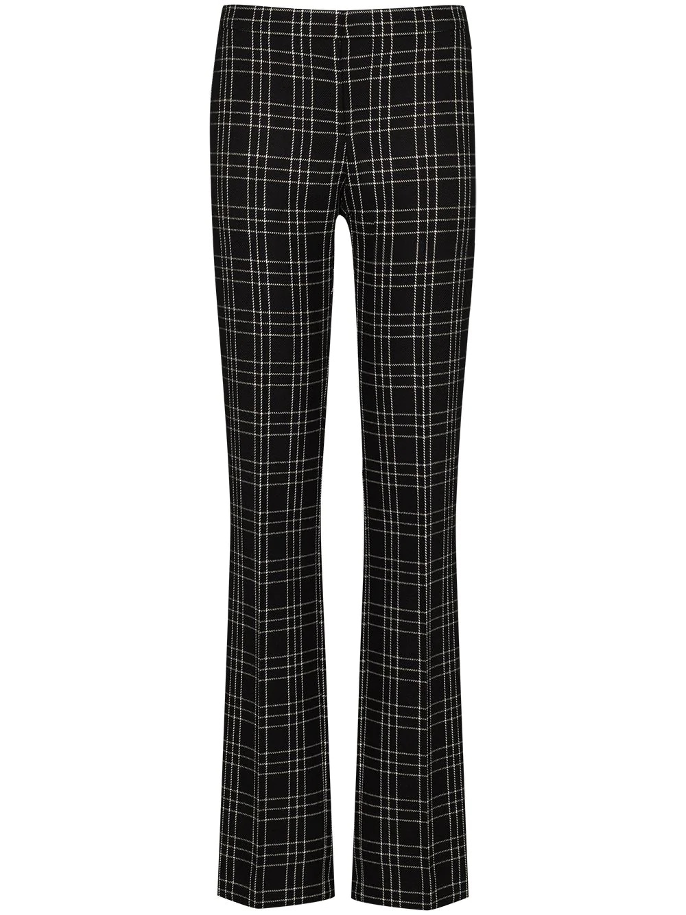 check-pattern slim-leg trousers - 1