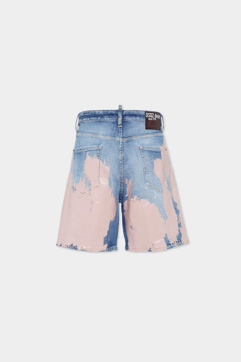 DSQUARED2 PINK LATEX WASH BOXER JEAN SHORTS outlook