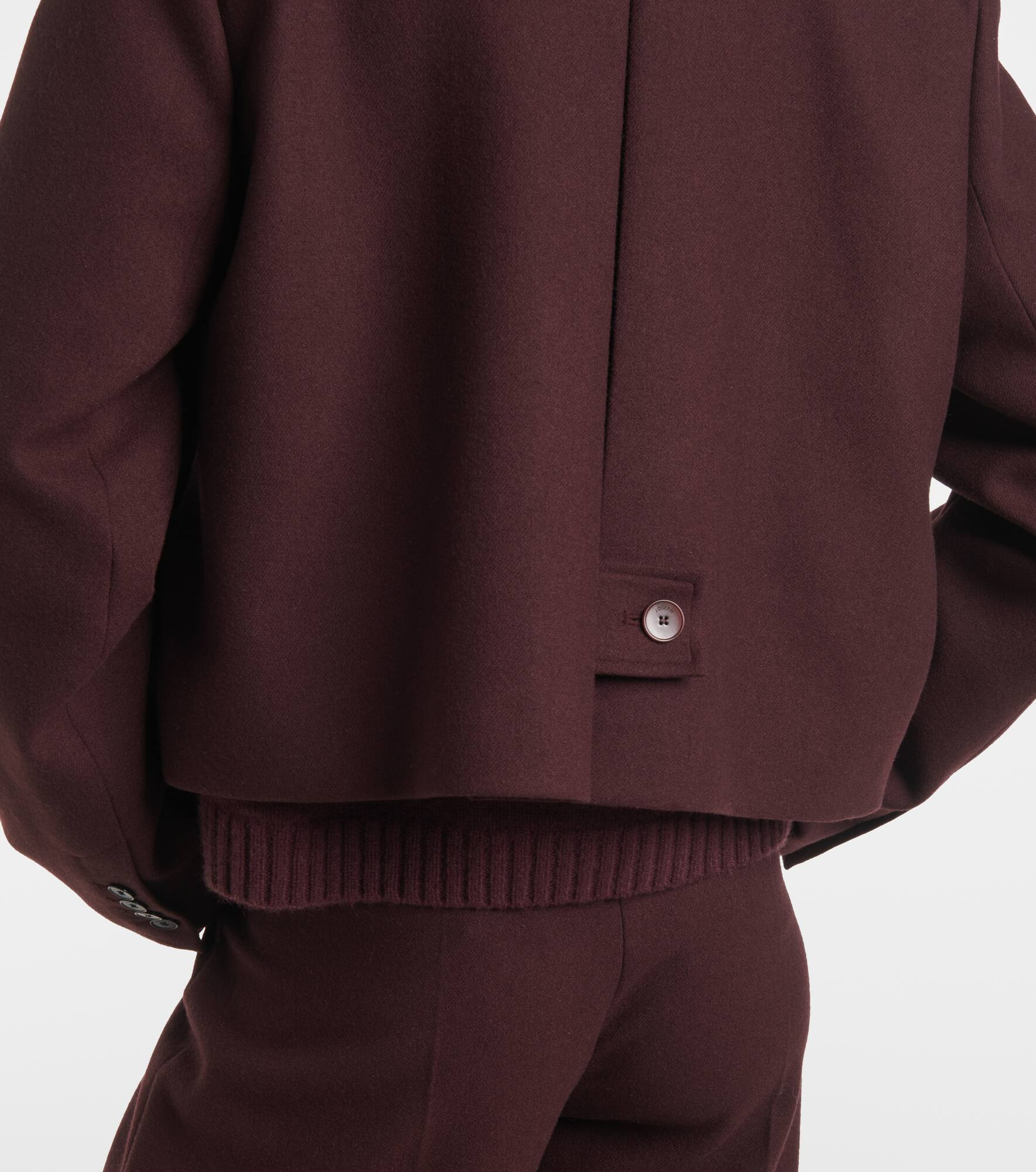 Cropped single-breasted wool jacket - 6