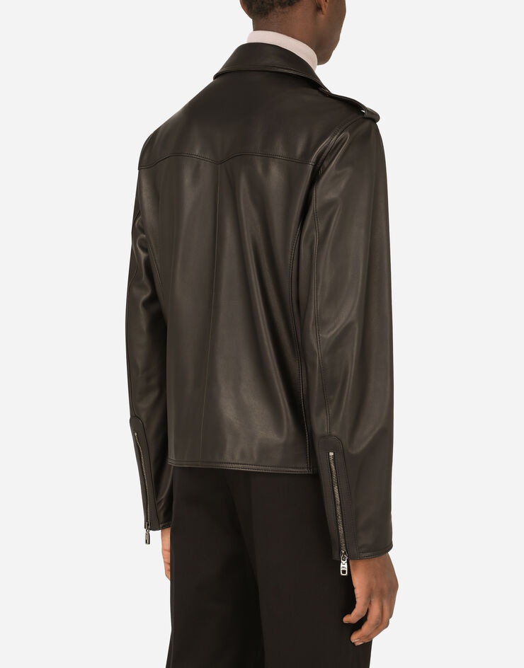 Leather biker jacket - 5