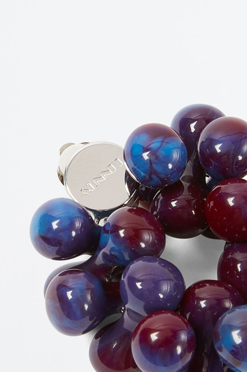 SUNNEI PURPLE & BLUE BIRILLI SILVER EARRINGS outlook