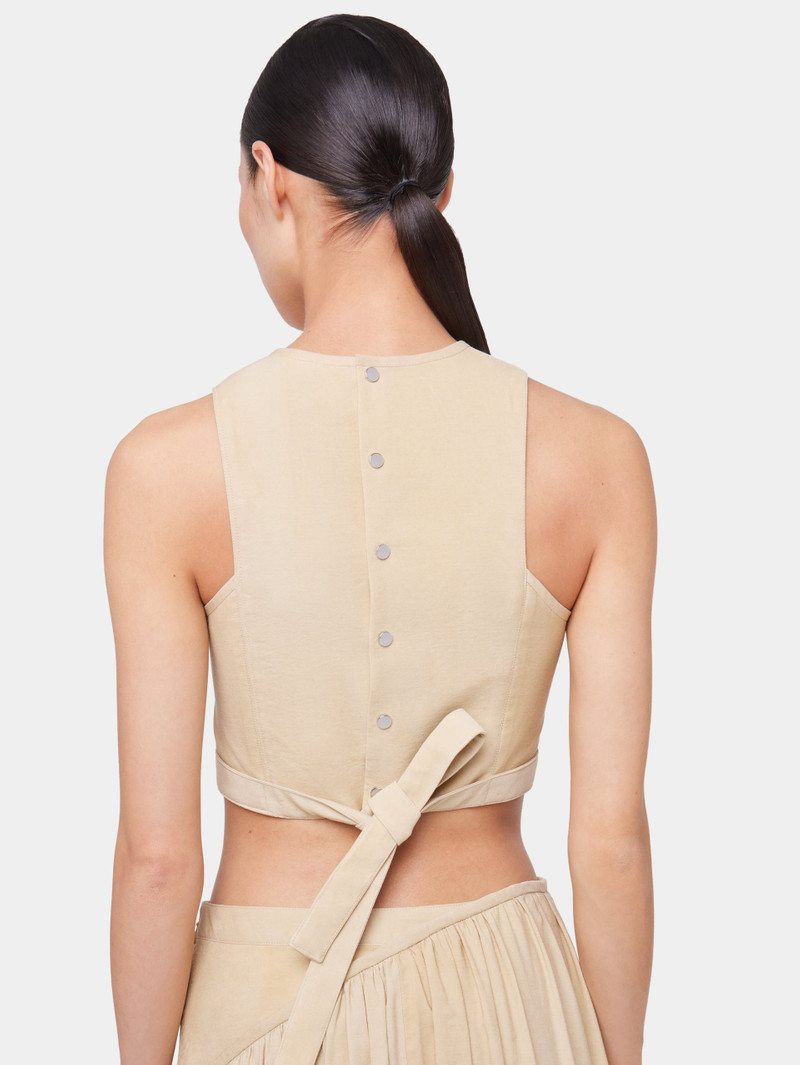 OCHRE CROP TOP IN VISCOSE TWILL 5
