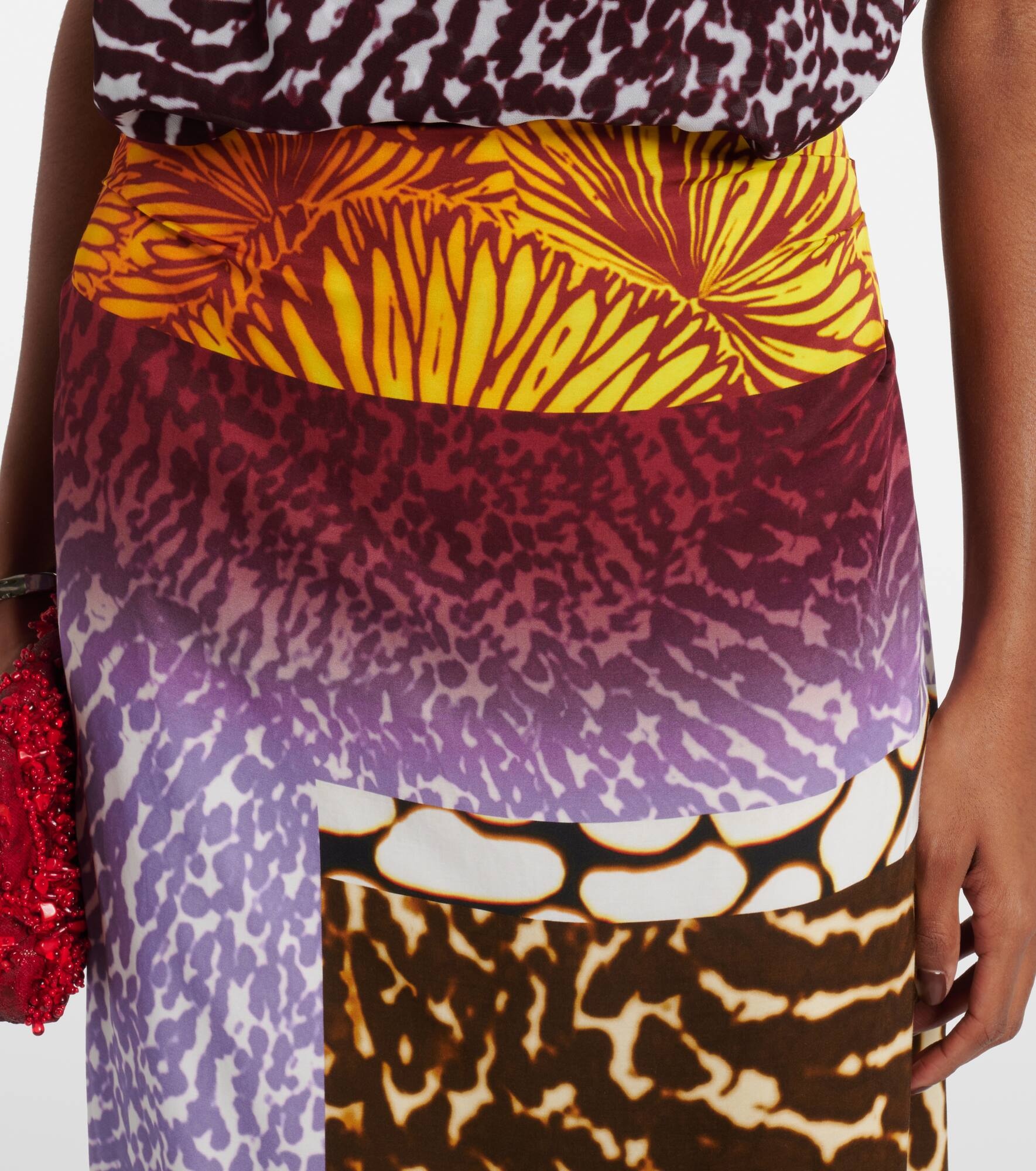 Printed silk midi skirt - 4