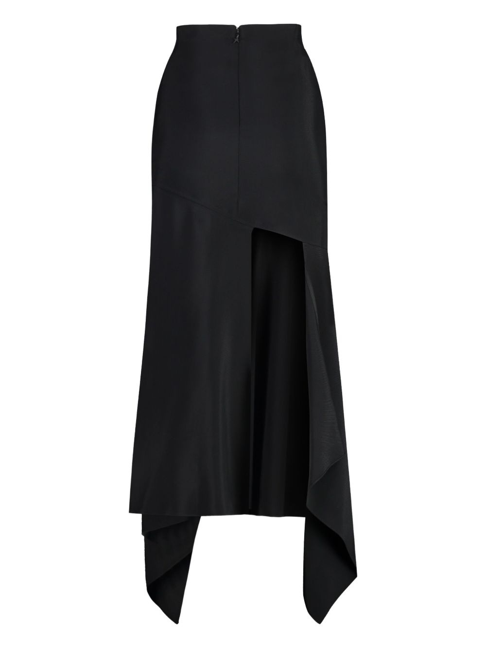 asymmetric-hem crepe skirt - 2