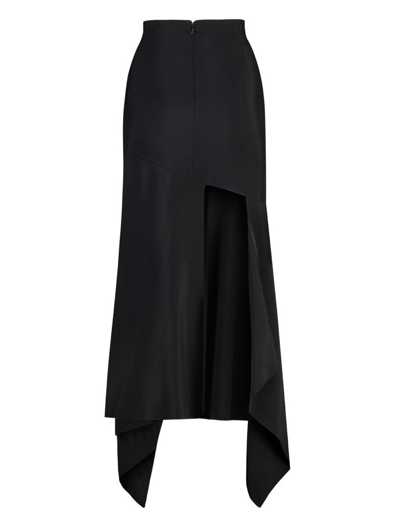 MUGLER asymmetric-hem crepe skirt outlook